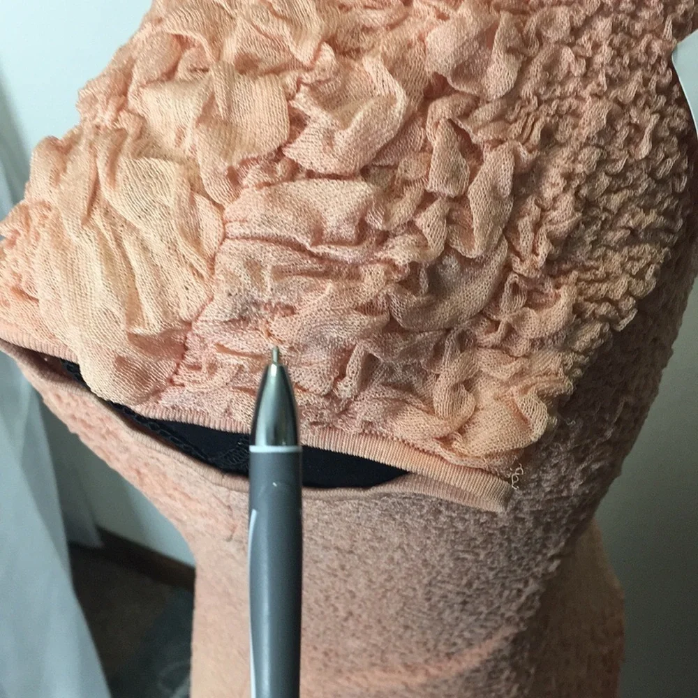 Alexander McQueen blush peach textural pucker knit flounced dress size s… - Picture 10 of 12